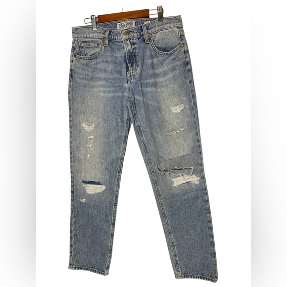 Lucky Brand Cone Denim Straight Boyfriend Distressed Jeans Womens Size 4/27 - Picture 1 of 15